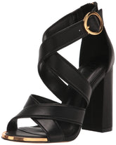 DKNY Women's Transitional Emelen-Strappy San Heeled Sandal, Black, 7.5